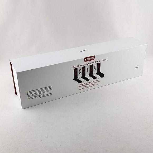 Levi's Men's Half  Cushion Crew Socks 7 Pairs Sock Size 10-13 Shoe Size 8-12.5 - Picture 8 of 8